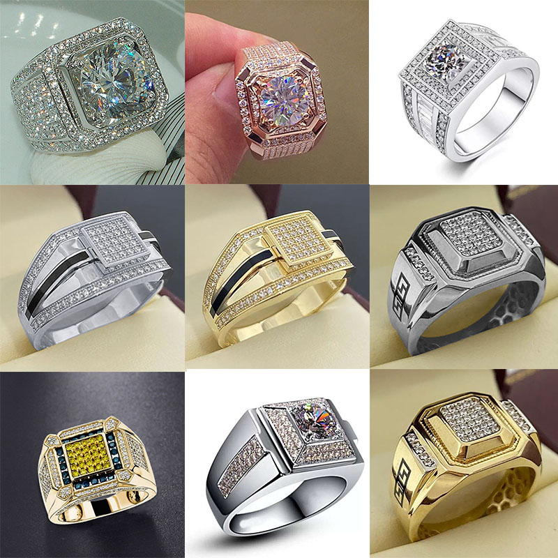 Men'S Accessories Hand Bands - Fashionista Hip-Hop Star Gold Ring Men