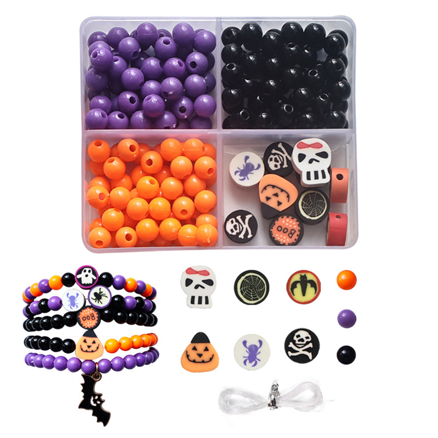 Bead Bracelet Men - Halloween 4 grid beading set, DIY