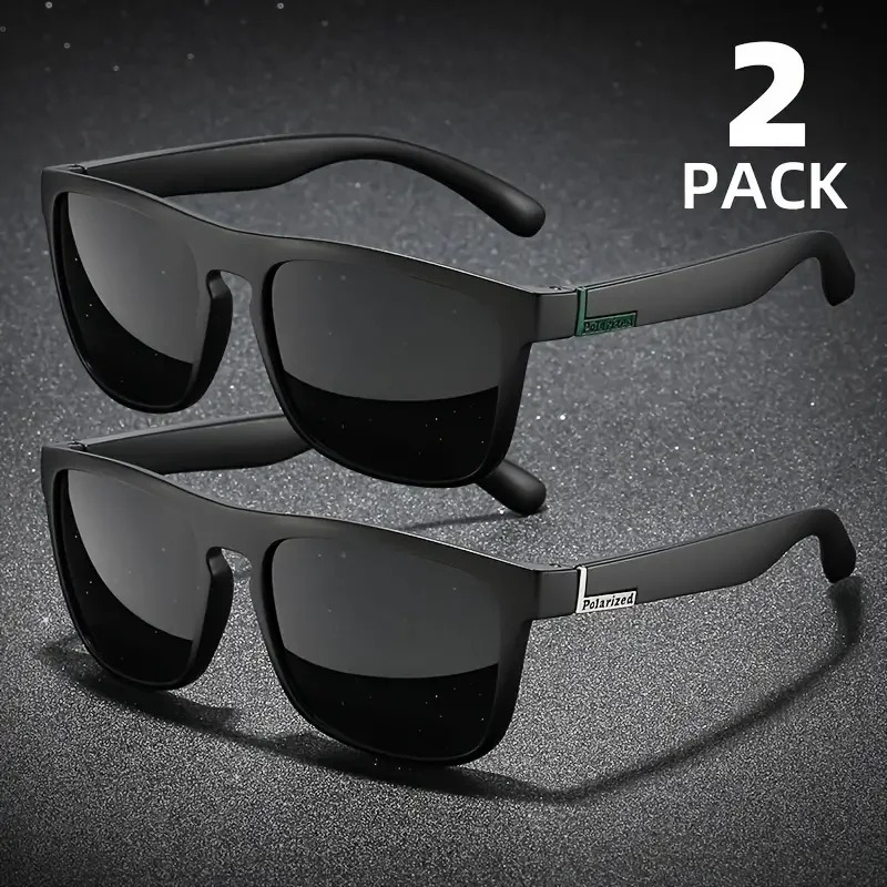 Sunglasses Polarized Men - 2PCS Fashion Square Sunglasses Men Vintage
