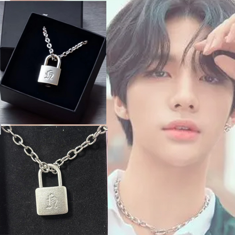 Men Accessories Jewelry - Smooth Matte Finish Metal Lock Necklace
