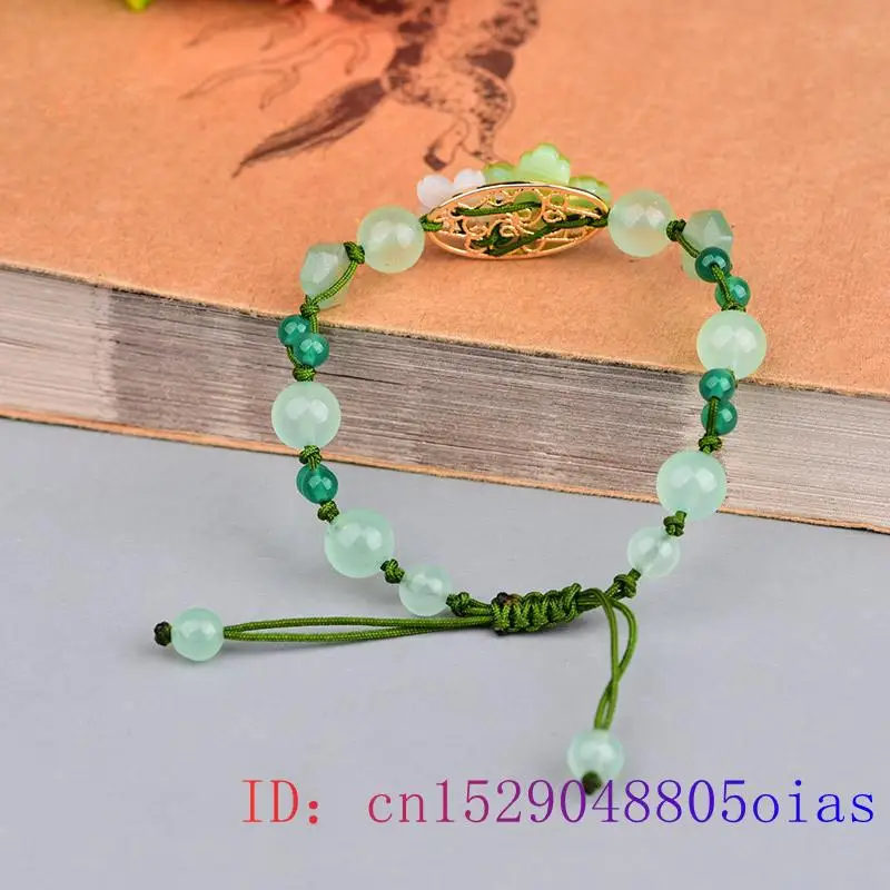Green Jade Flower Bracelet Amu - Bead Bracelet Men 评论和价格
