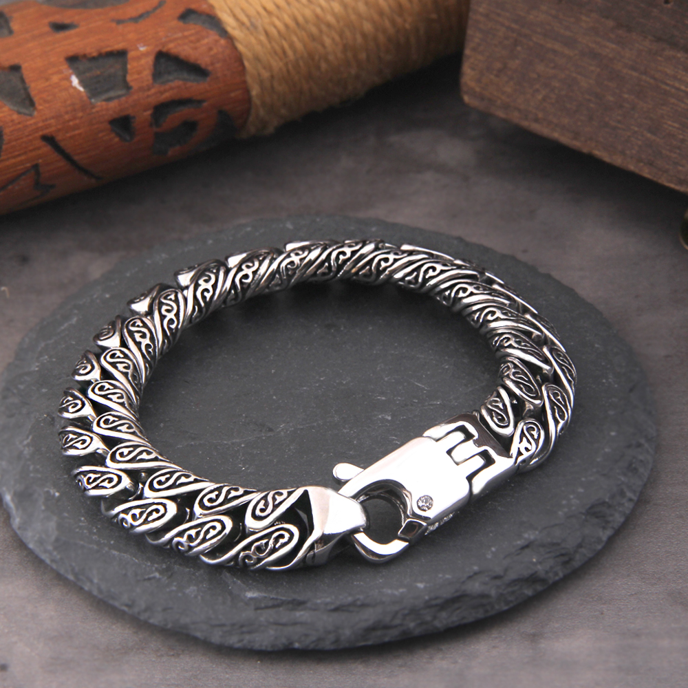 Man Bracelet Homme 12MM Wide S - Men'S Accessories Hand Bands 评论和价格