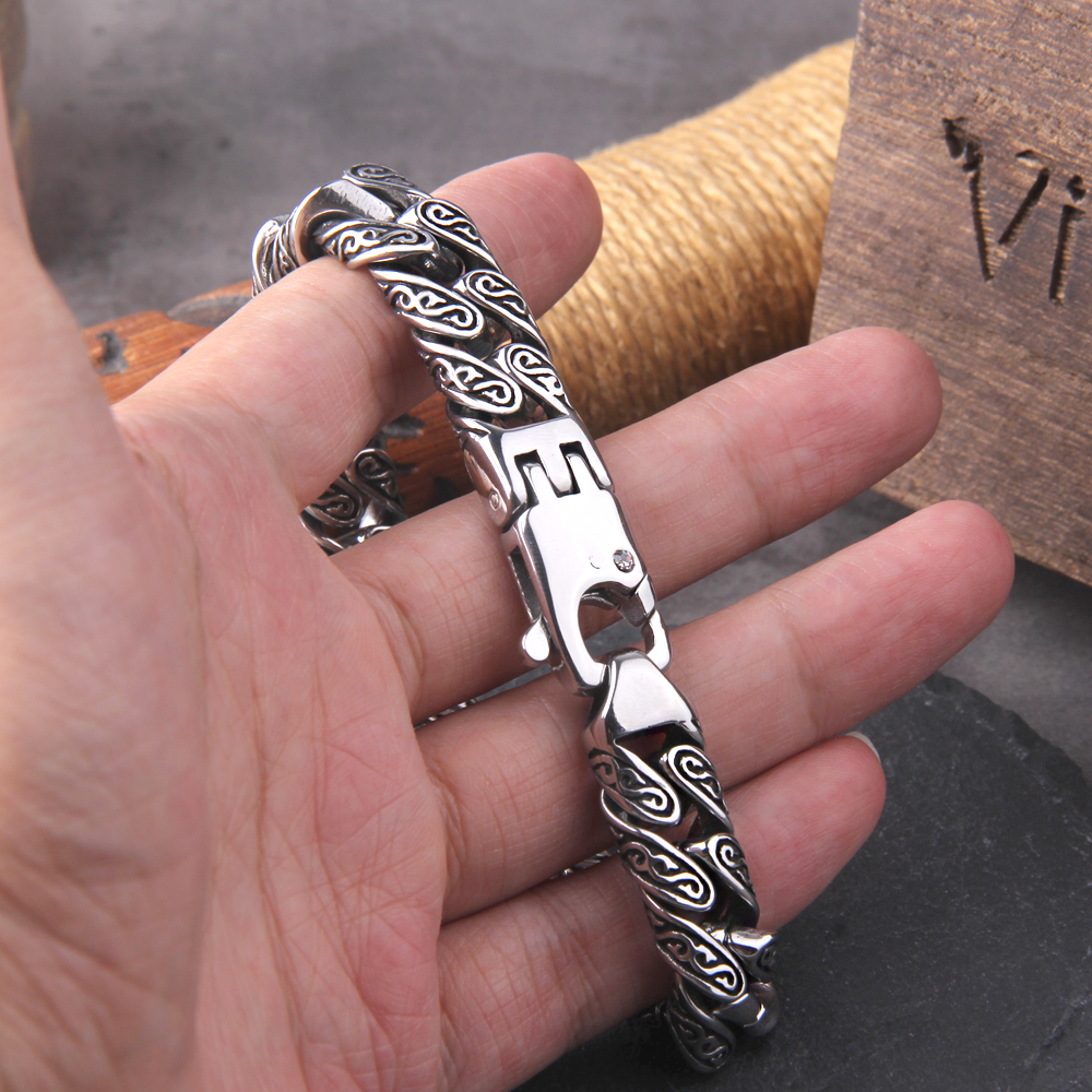 Man Bracelet Homme 12MM Wide S - Men'S Accessories Hand Bands 评论和价格