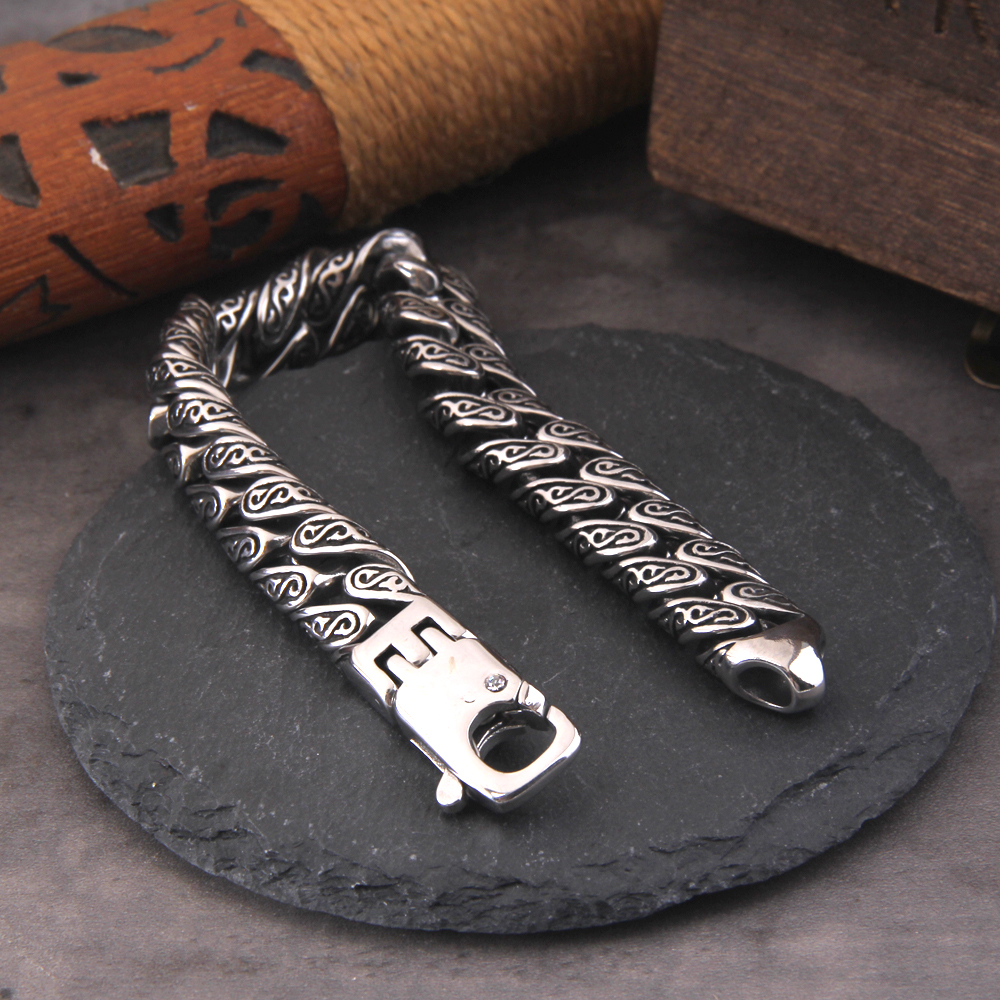 Man Bracelet Homme 12MM Wide S - Men'S Accessories Hand Bands 评论和价格