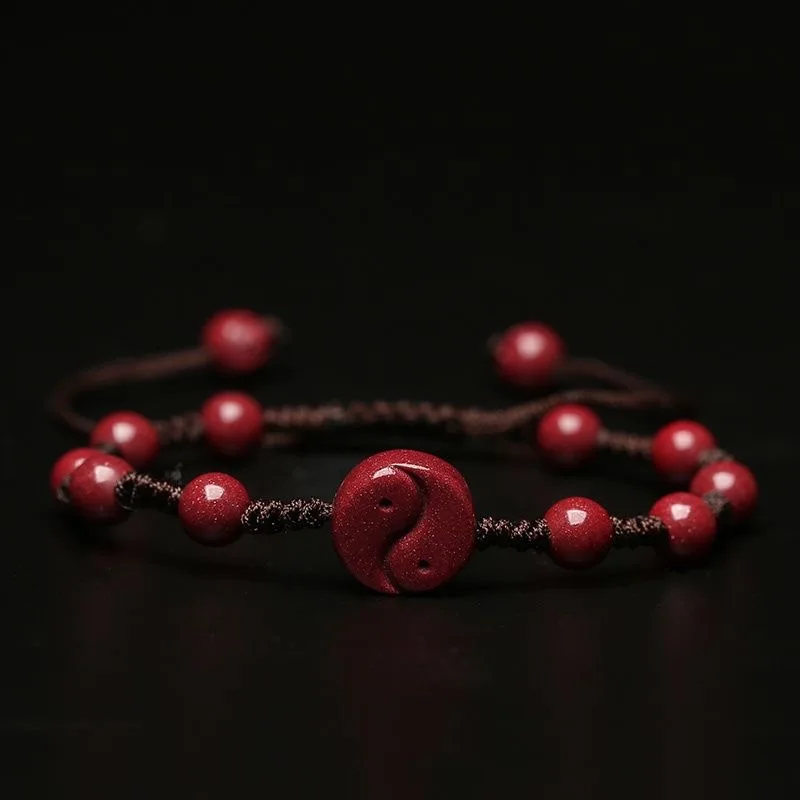 Customized Natural Red Cinnaba - Bead Bracelet Men 评论和价格