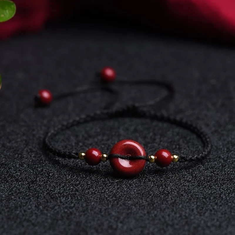 Customized Natural Red Cinnaba - Bead Bracelet Men 评论和价格