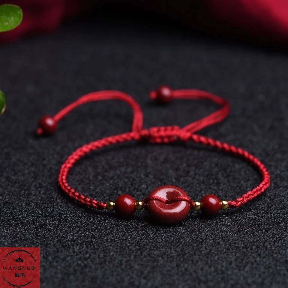Customized Natural Red Cinnaba - Bead Bracelet Men 评论和价格