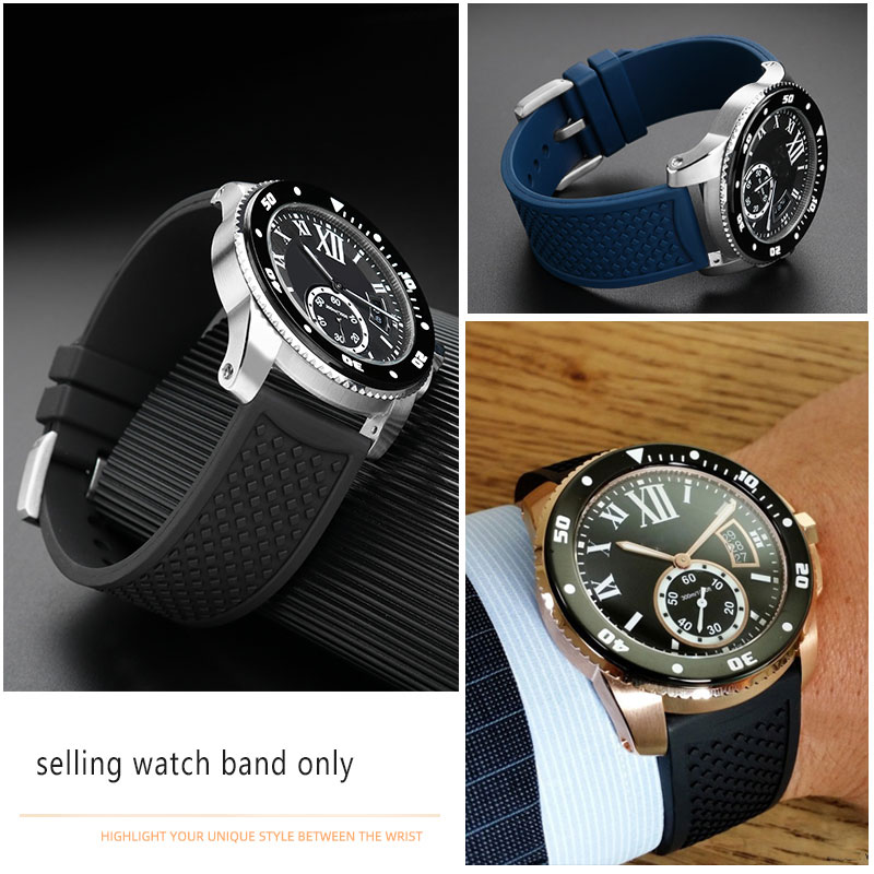 23mm 24mm Fluororubber Watchba - Men'S Accessories Cartier 评论和价格