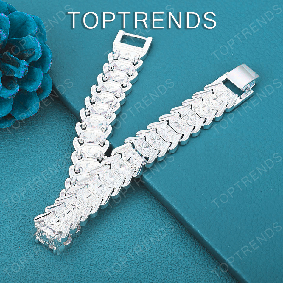 Noble 925 Sterling Silver Fash - Men Accessories Chain And Bracelet 评论和价格