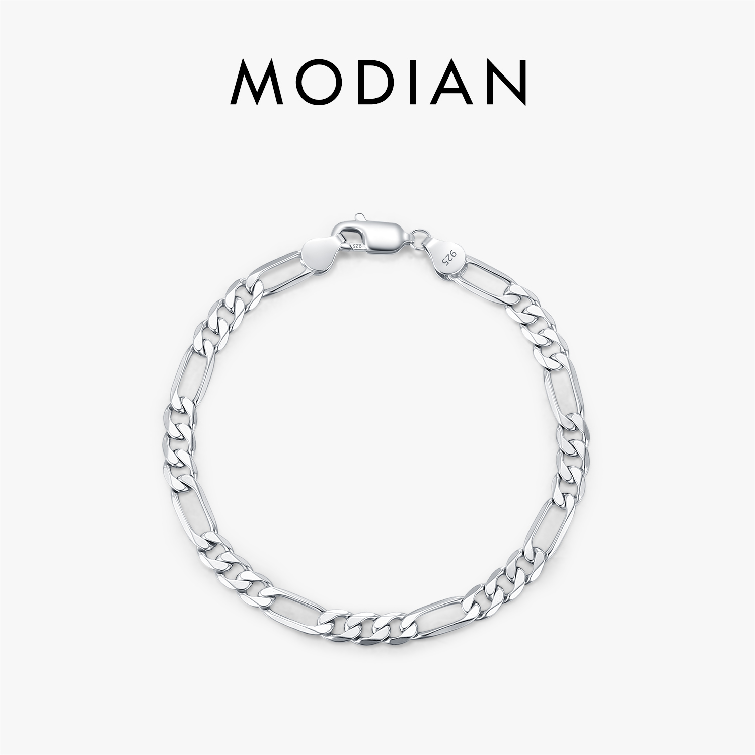 MODIAN 925 Sterling Silver 3 S - Men Accessories Chain And Bracelet 评论和价格