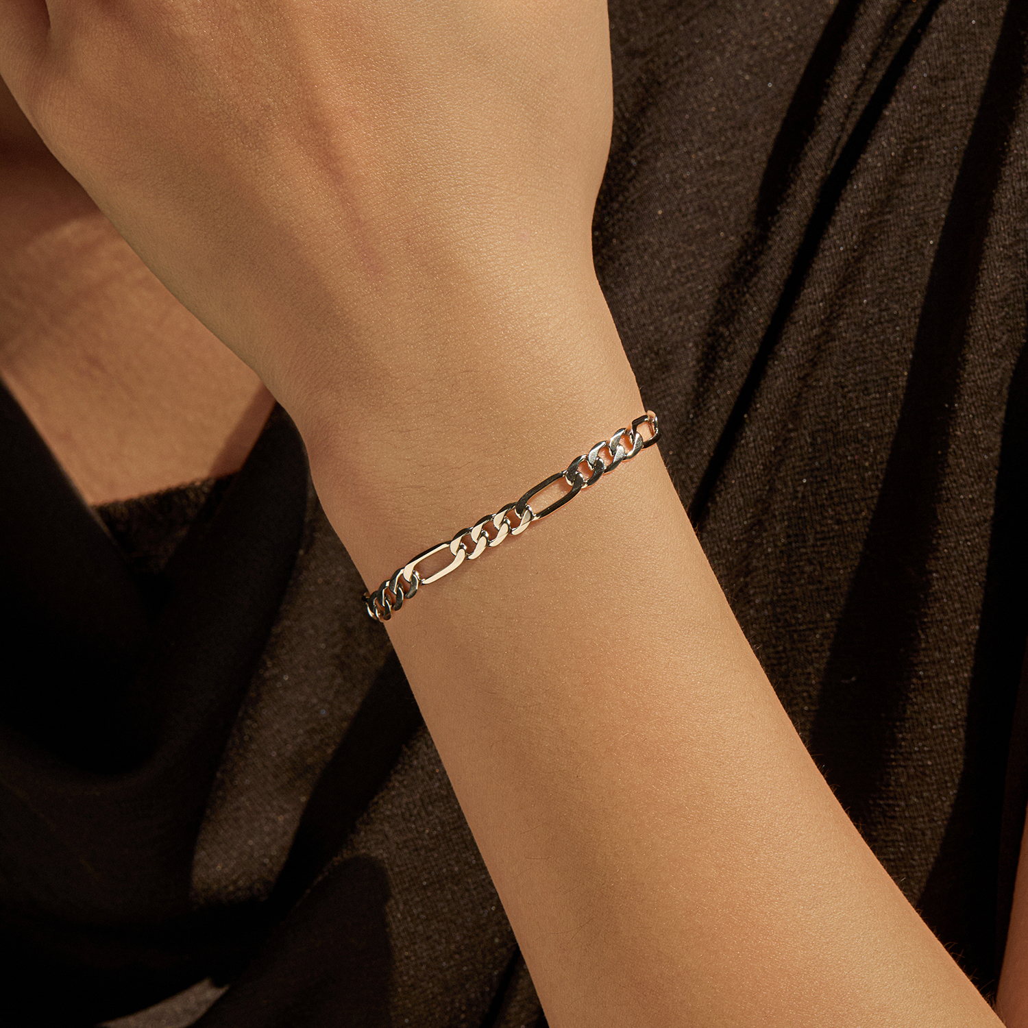 MODIAN 925 Sterling Silver 3 S - Men Accessories Chain And Bracelet 评论和价格