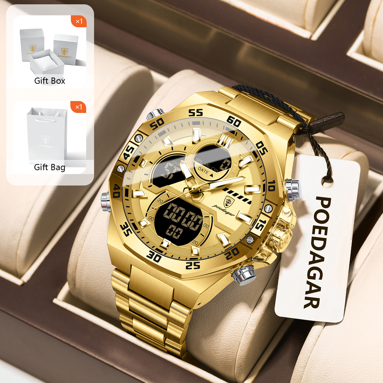 POEDAGAR Sport Men Watch LED W - Men Accessories Jewelry 评论和价格