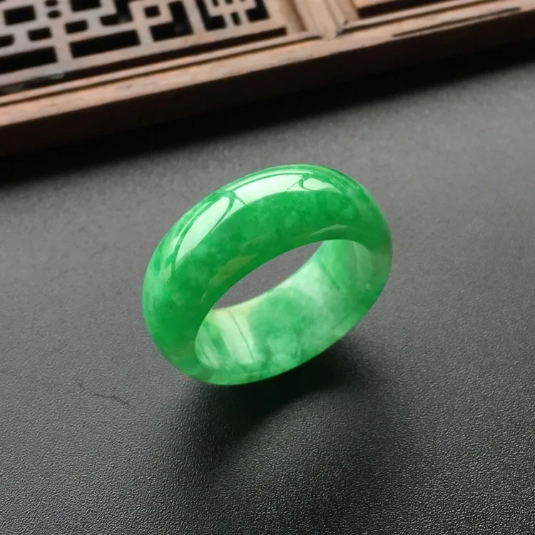 Natural Green Jade Ring Jadeit - Men Accessories Hand 评论和价格