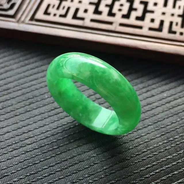 Natural Green Jade Ring Jadeit - Men Accessories Hand 评论和价格