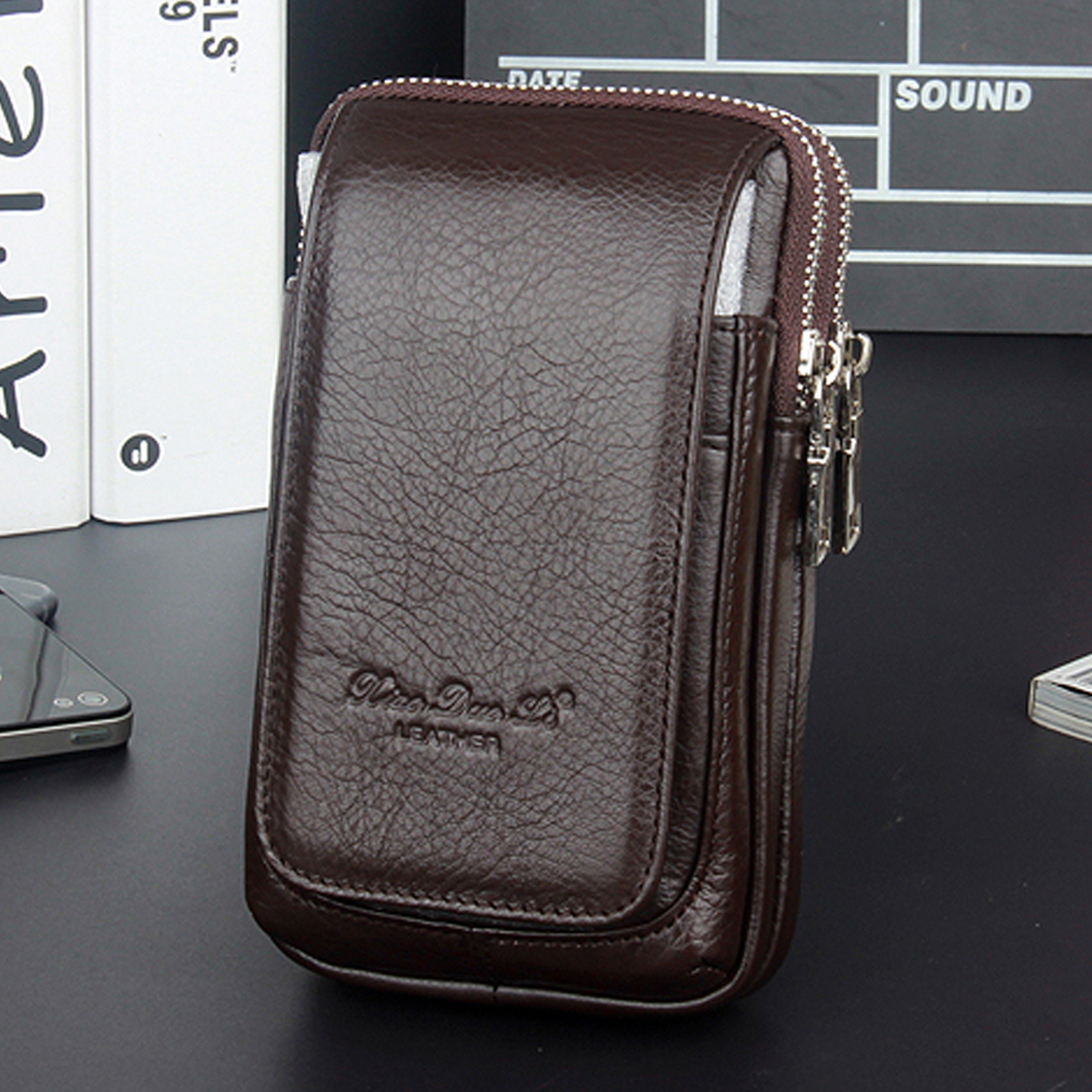 Men Genuine Leather Waist Fann - Men Accessories Box 评论和价格