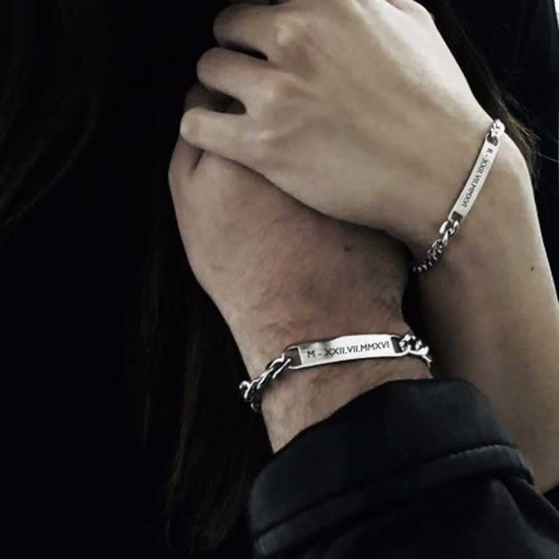 Plate Id Tag Bar Bracelet Cuba - Men Accessories Chain And Bracelet 评论和价格