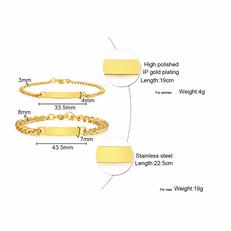 Plate Id Tag Bar Bracelet Cuba - Men Accessories Chain And Bracelet 评论和价格