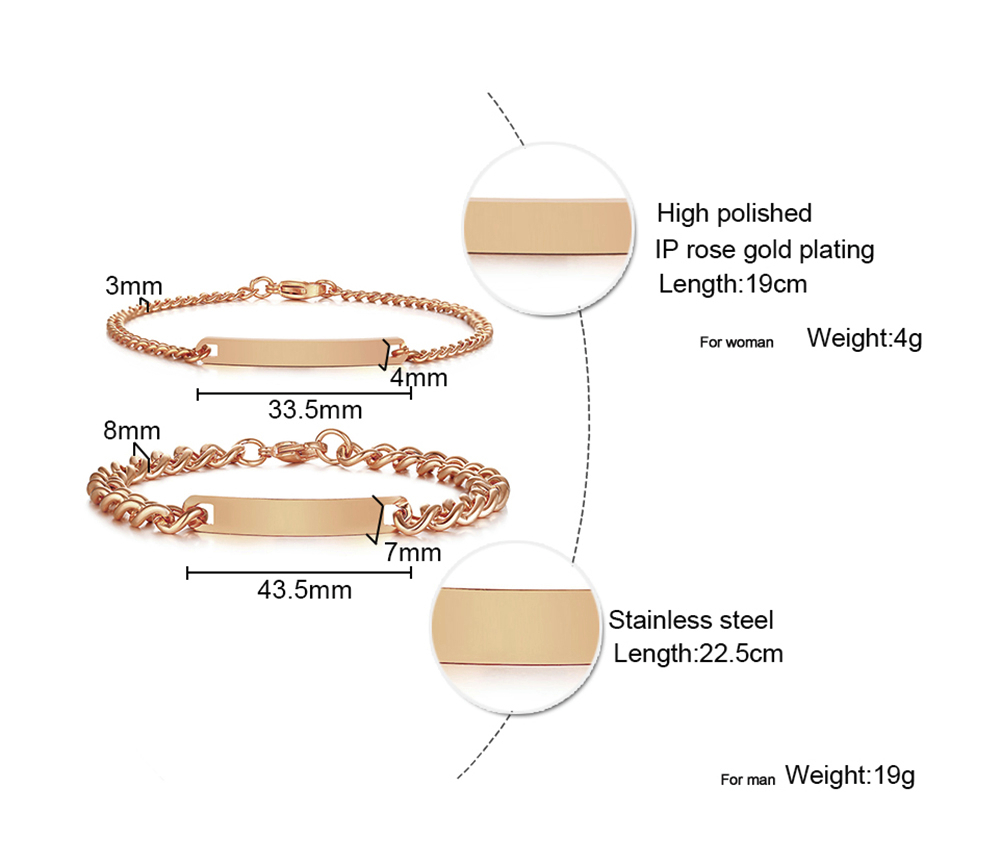 Plate Id Tag Bar Bracelet Cuba - Men Accessories Chain And Bracelet 评论和价格