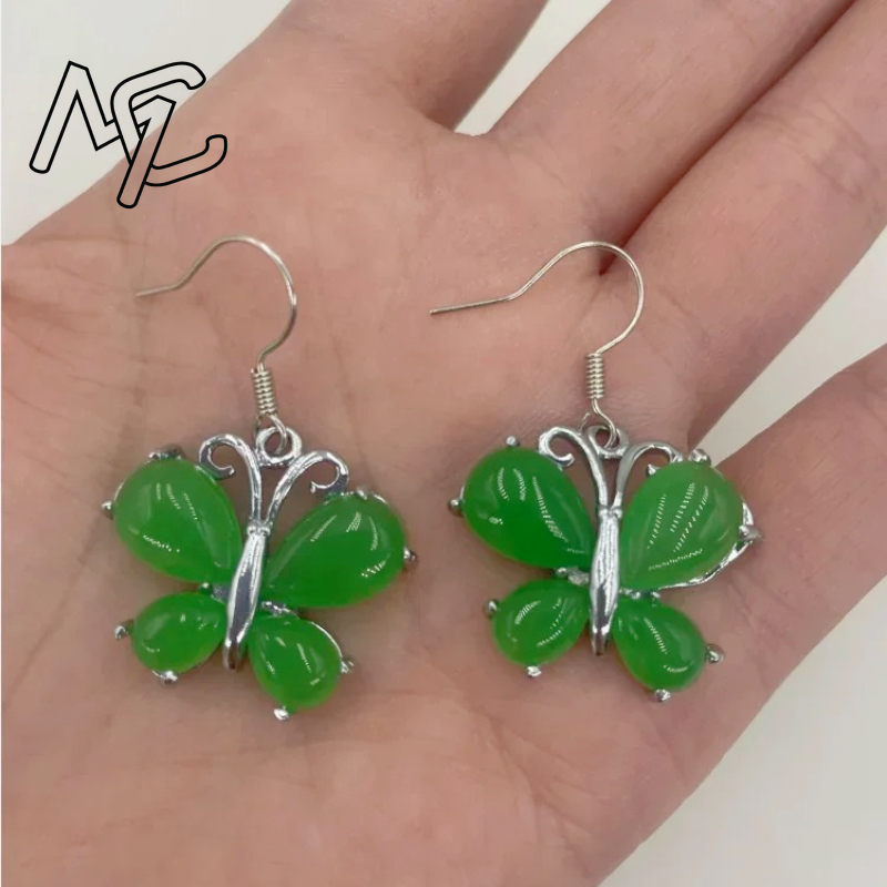 S925 Silver Green Jade Butterf - Men Accessories Hand 评论和价格