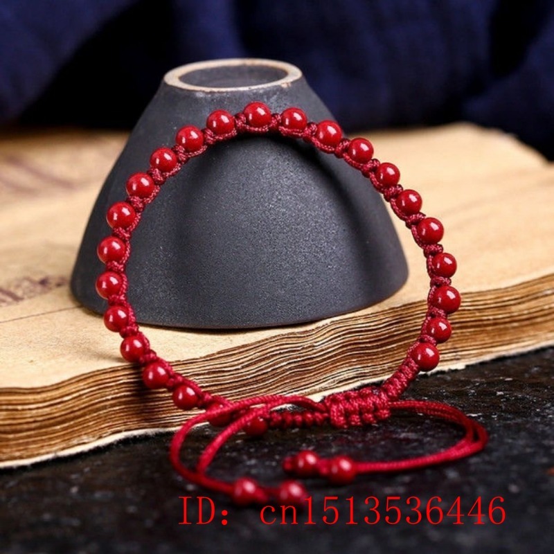 Customized Natural Red Cinnaba - Bead Bracelet Men 评论和价格
