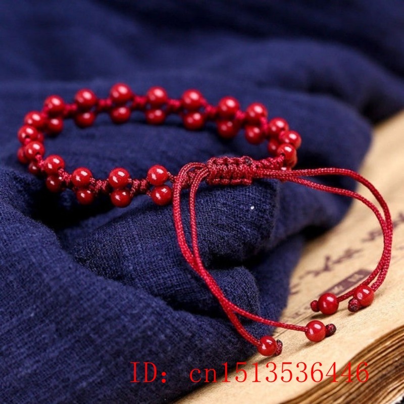 Customized Natural Red Cinnaba - Bead Bracelet Men 评论和价格