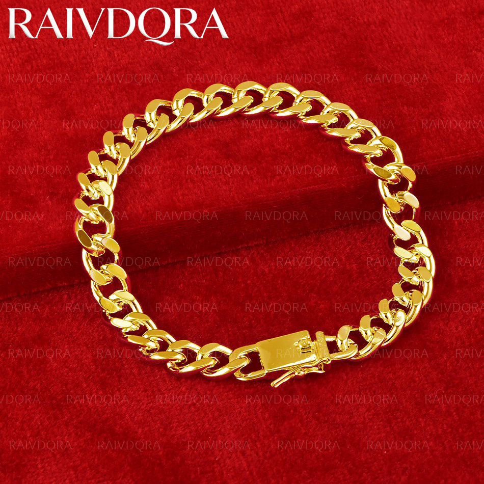 18K Gold Plated 8mm Side Chain - Men Accessories Chain And Bracelet 评论和价格