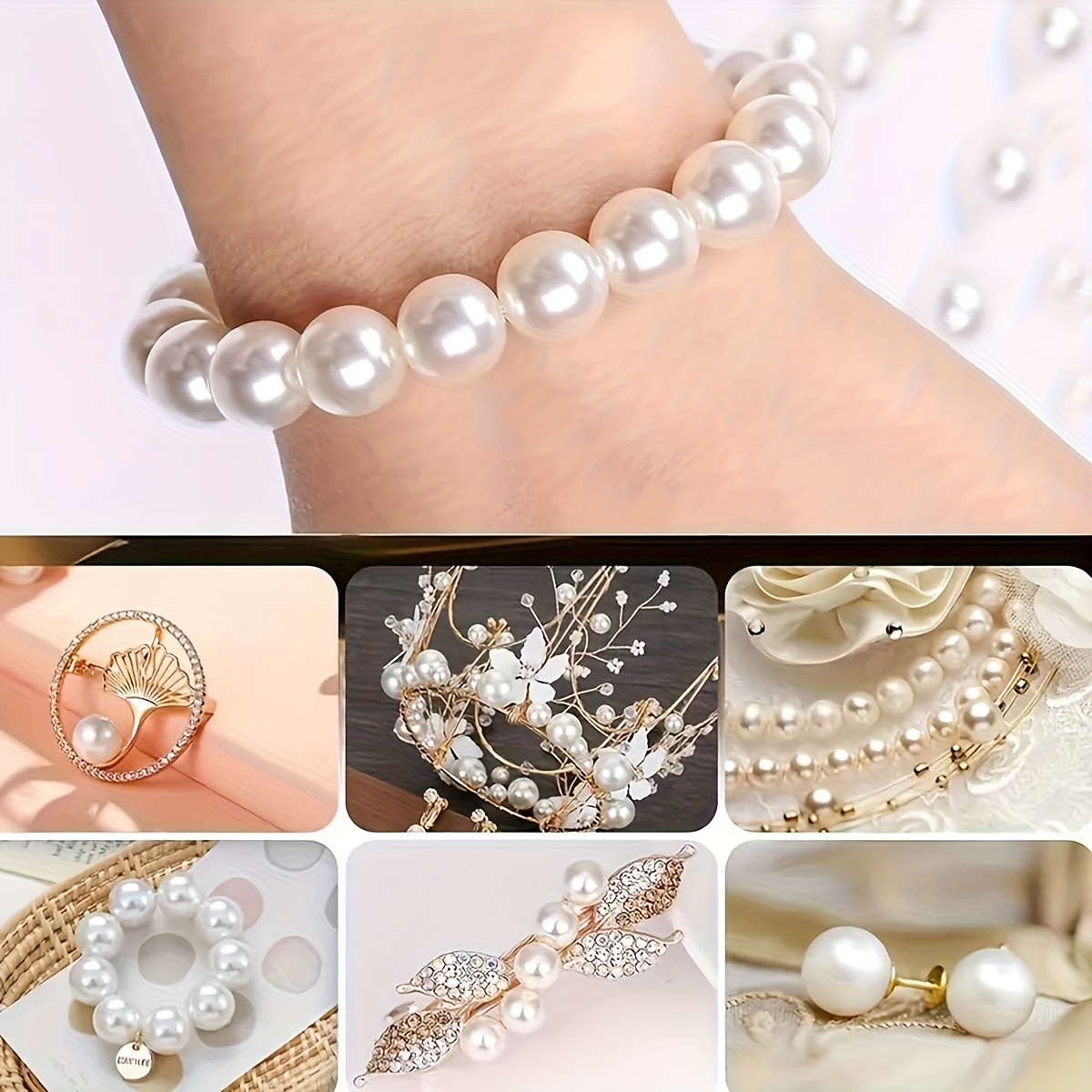 1388pcs 4/6/8/10mm  Black, whi - Bead Bracelet Men 评论和价格