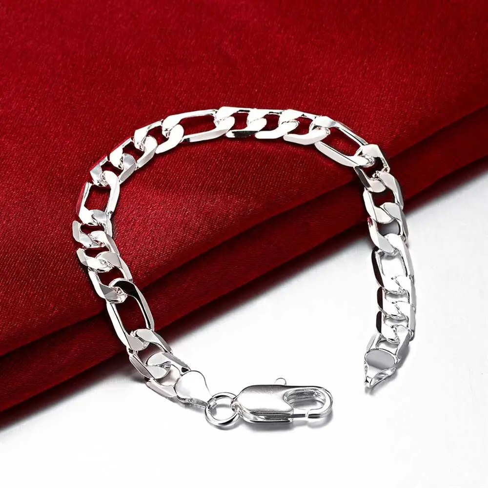 925 sterling Silver classic 8M - Men Accessories Chain And Bracelet 评论和价格