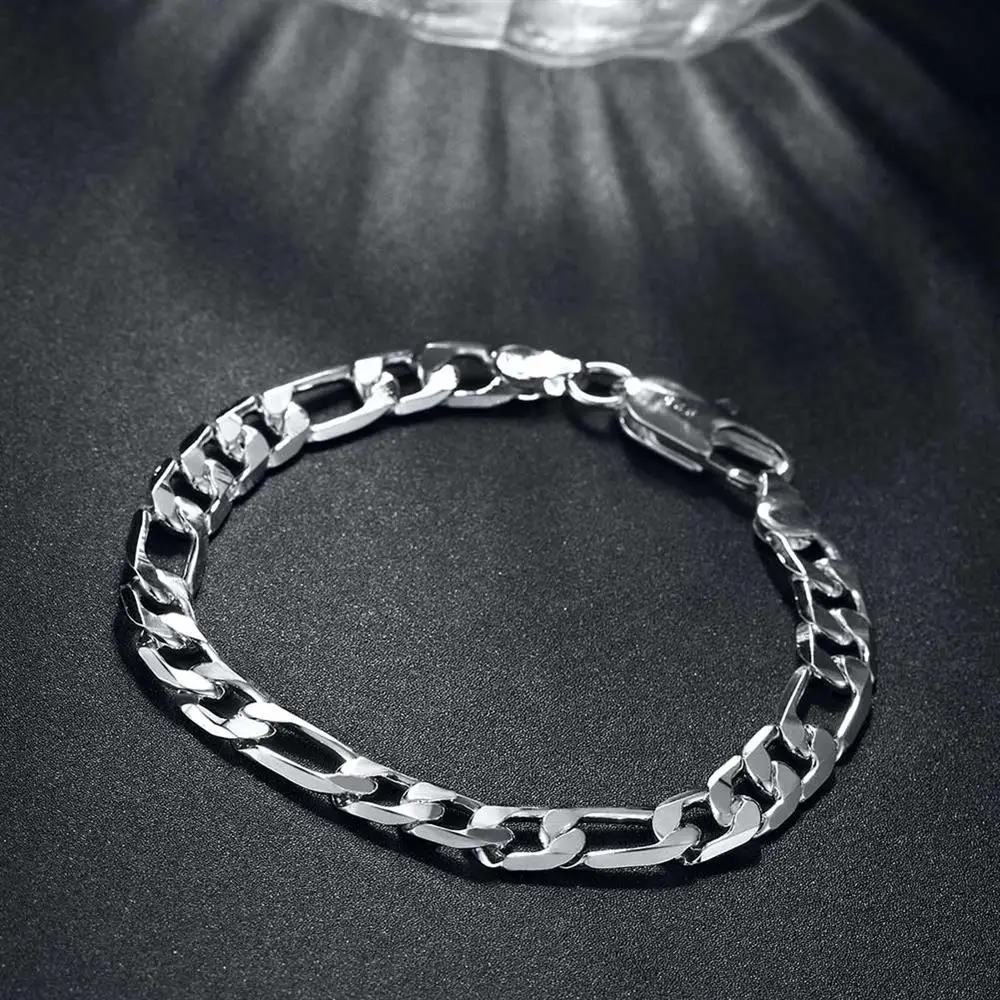 925 sterling Silver classic 8M - Men Accessories Chain And Bracelet 评论和价格