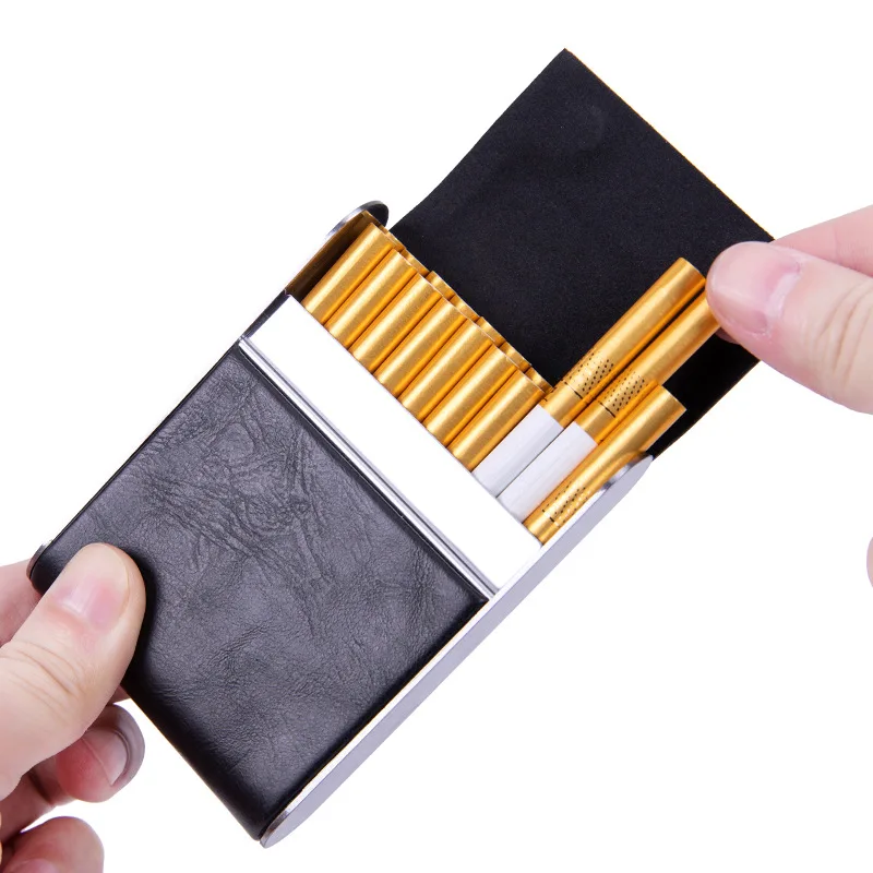 Leather Metal Cigarette Case,  - Men Accessories Box 评论和价格