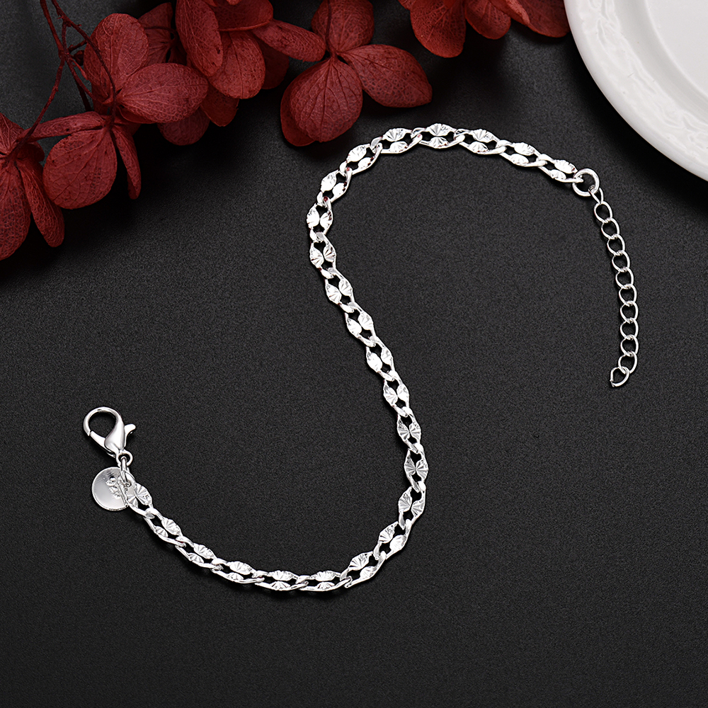 925 Sterling Silver pretty 4MM - Men Accessories Chain And Bracelet 评论和价格