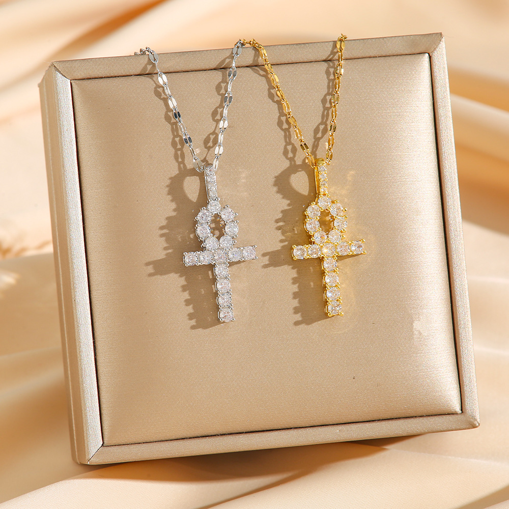 Fashion Hip Hop Zircon Ankh Cr - Men Accessories Photos 评论和价格