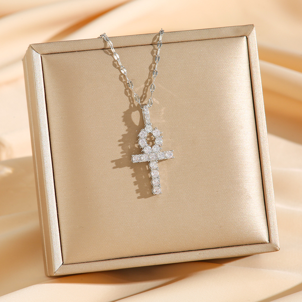 Fashion Hip Hop Zircon Ankh Cr - Men Accessories Photos 评论和价格