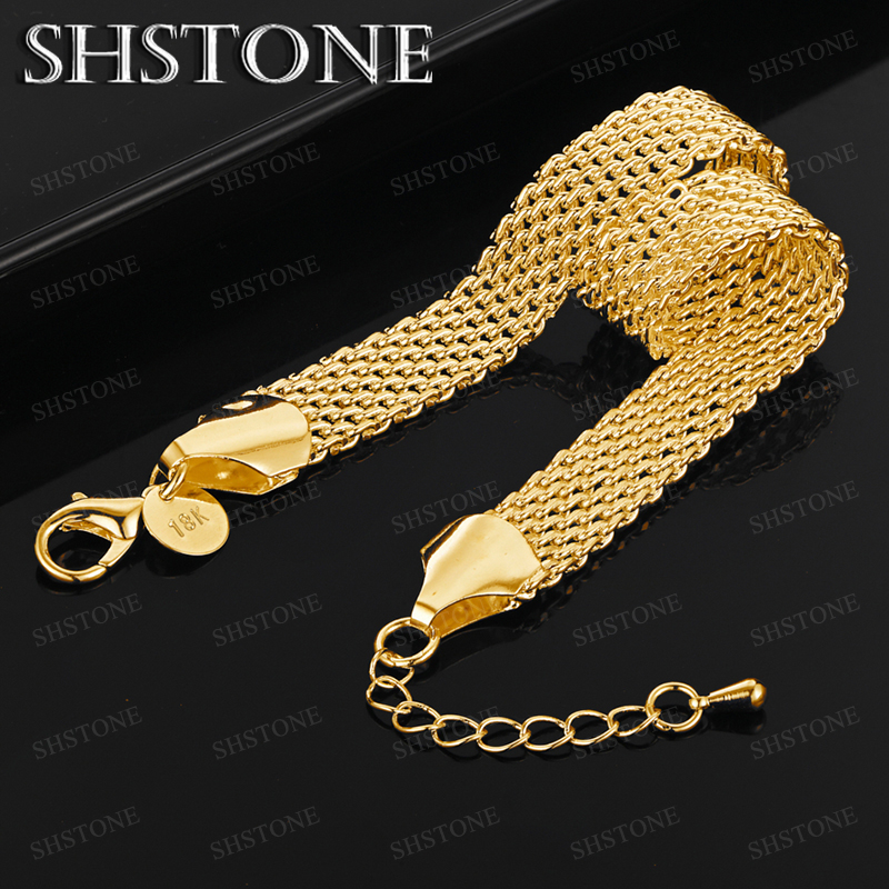 Hot 18k Gold Mesh Chain Square - Men Accessories Chain And Bracelet 评论和价格