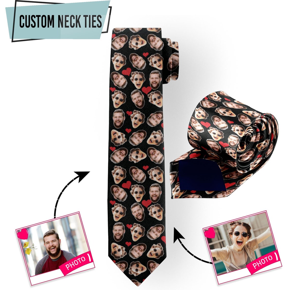 Personalize Your Photo Tie Fac - Men Accessories Photos 评论和价格